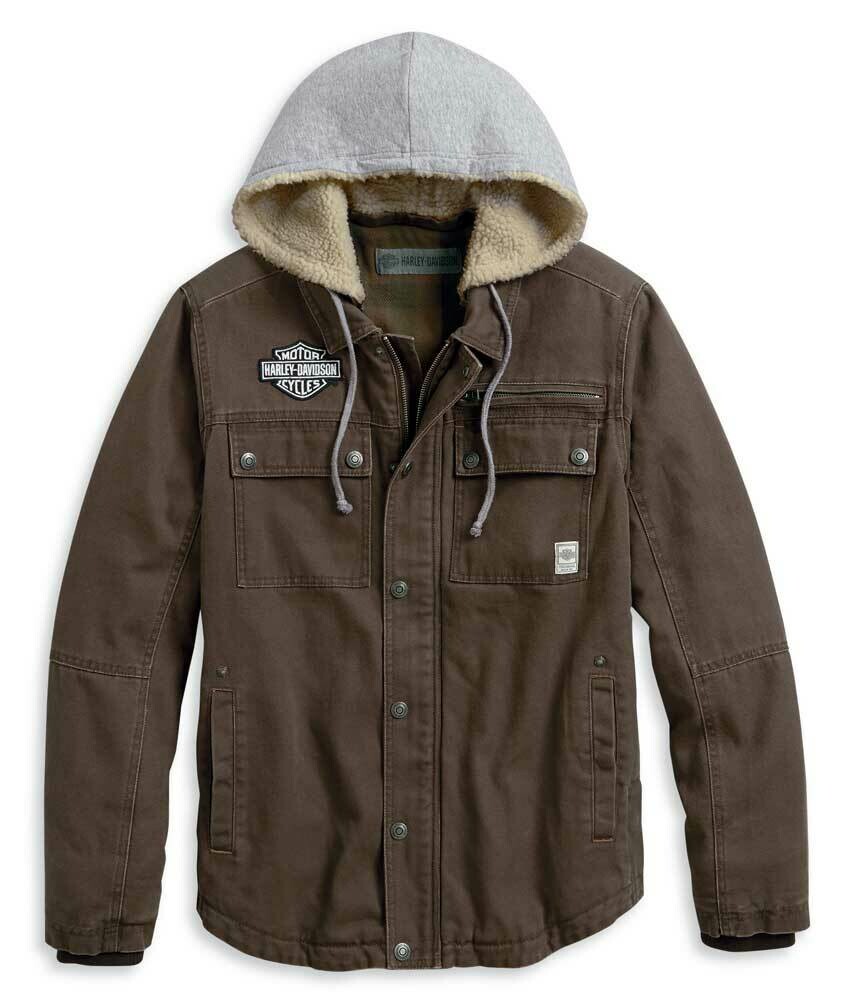 JACKET-WORKWEAR,ZIP OFF HOOD,BRN