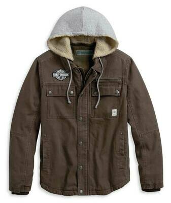 JACKET-WORKWEAR,ZIP OFF HOOD,BRN