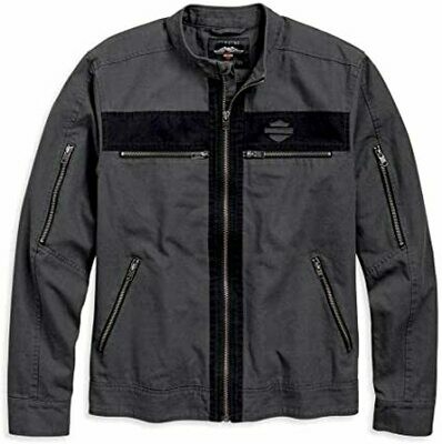 JACKET-EXPOSED ZIPPER,CANVAS,T