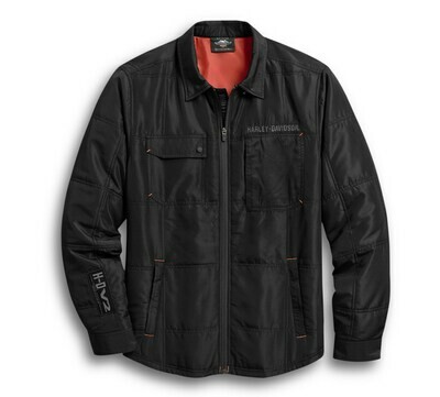 SHIRTJACKET-QUILTED,L/S,WVN,BLK