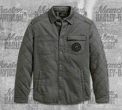 SHIRTJACKET-DIAMOND QUILTED,WVN,GRY