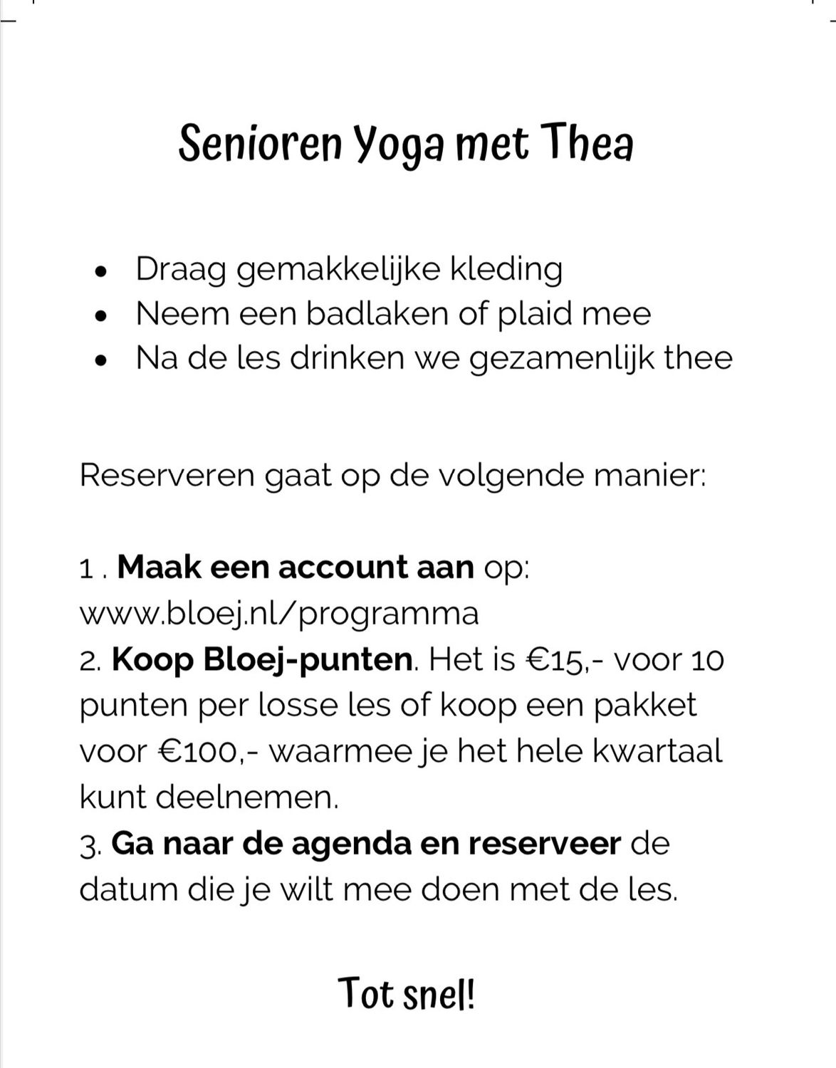 SeniorenYoga met Thea