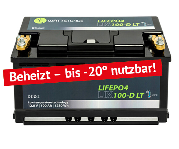 WATTSTUNDE® Lithium 100Ah LiFePO4 Batterie LIX100D-LT (DIN)