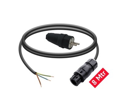 AC-Anschlusskabel 8 Meter mit Betteri-Stecker und Schuko-Stecker (3×1,5mm²) AC-Anschlusskabel 8 Meter mit Betteri-Stecker und Schuko-Stecker (3×1,5mm²)