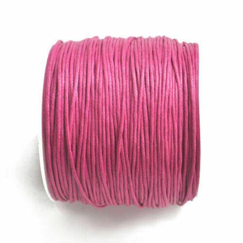 Ø 1mm gewachste Baumwollschnur Kordel #Pink