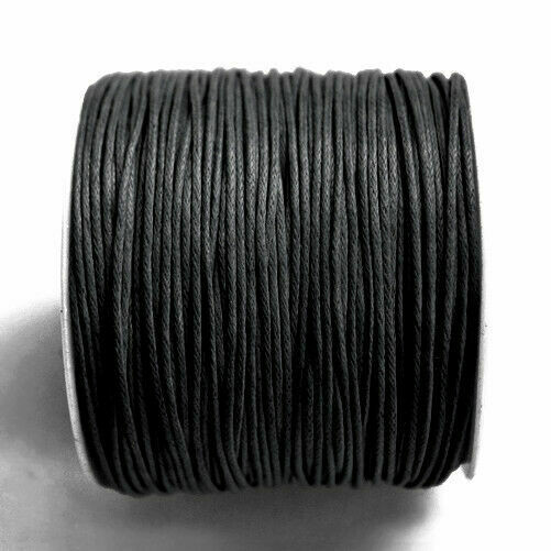 Ø 1mm gewachste Baumwollschnur Kordel #Schwarz