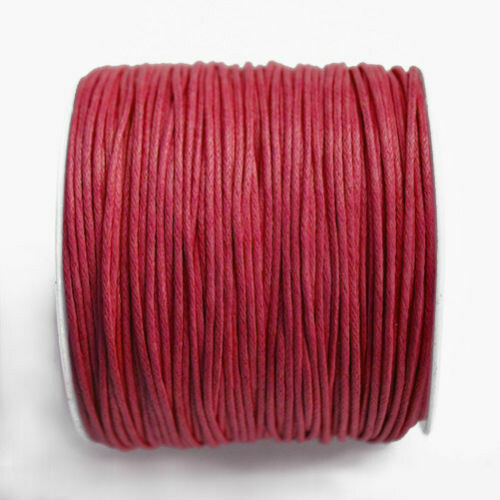 Ø 1mm gewachste Baumwollschnur Kordel #Rot