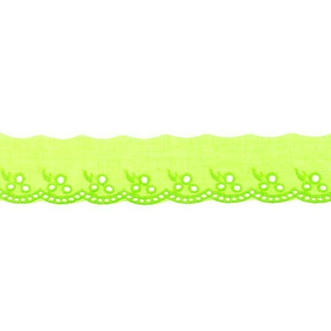 Madeiraspitze Wäschespitze 100% Baumwolle  42mm #lime
