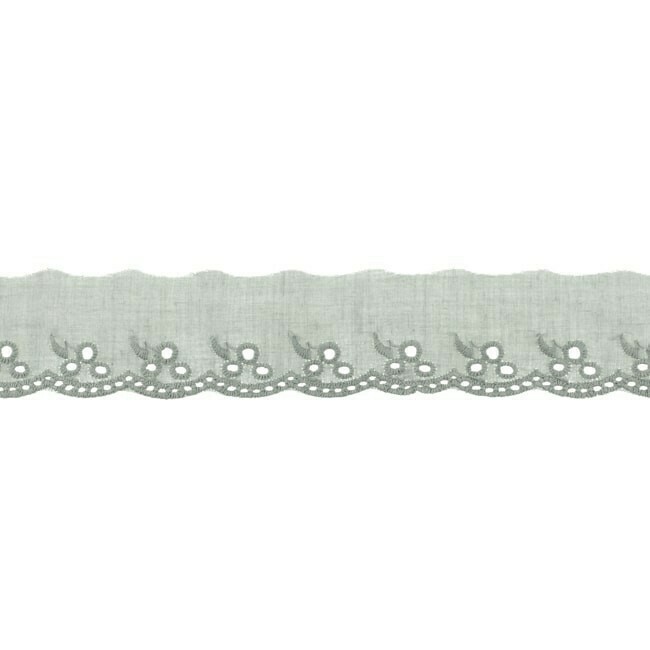 Madeiraspitze Wäschespitze 100% Baumwolle  42mm #grau