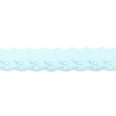Madeiraspitze Wäschespitze 100% Baumwolle  42mm #hellblau