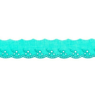 Madeiraspitze Wäschespitze 100% Baumwolle  42mm #aqua