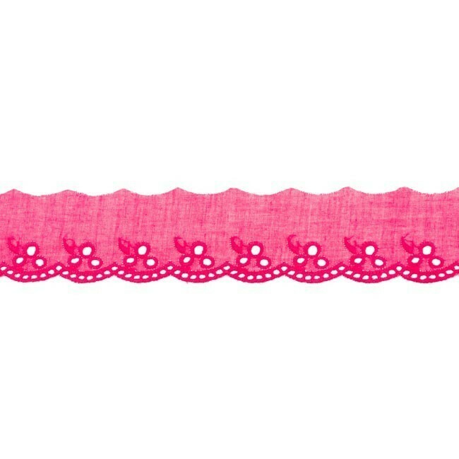 Madeiraspitze Wäschespitze 100% Baumwolle  42mm #pink