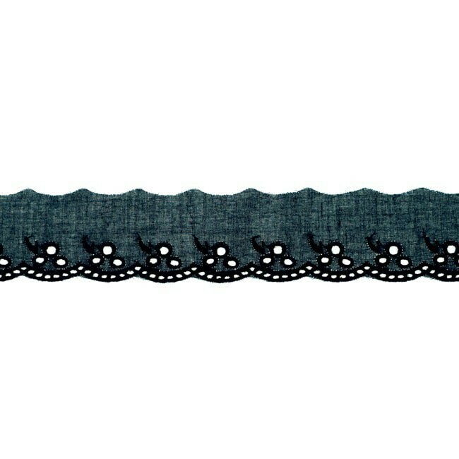 Madeiraspitze Wäschespitze 100% Baumwolle  42mm #dunkelblau