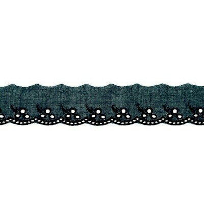 Madeiraspitze Wäschespitze 100% Baumwolle  42mm #dunkelblau