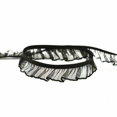 Rüschengummi  20mm #schwarz