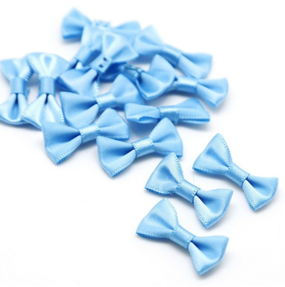 Satinschleife klein 1,5 x 3 cm #hellblau
