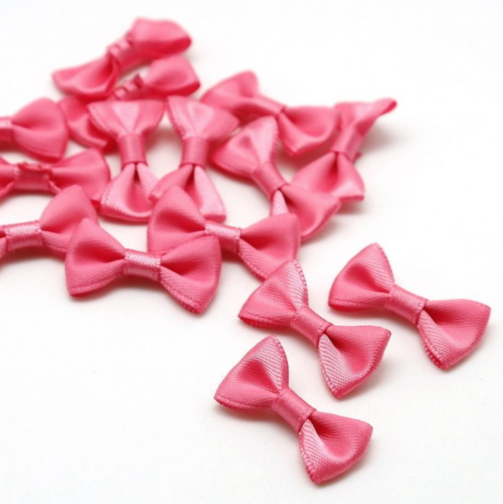 Satinschleife klein 1,5 x 3 cm #dunkelrosa