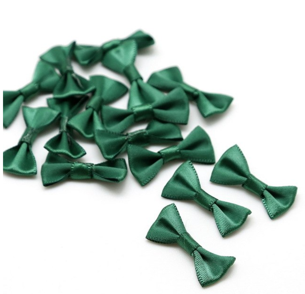 Satinschleife klein 1,5 x 3 cm #tannengrün