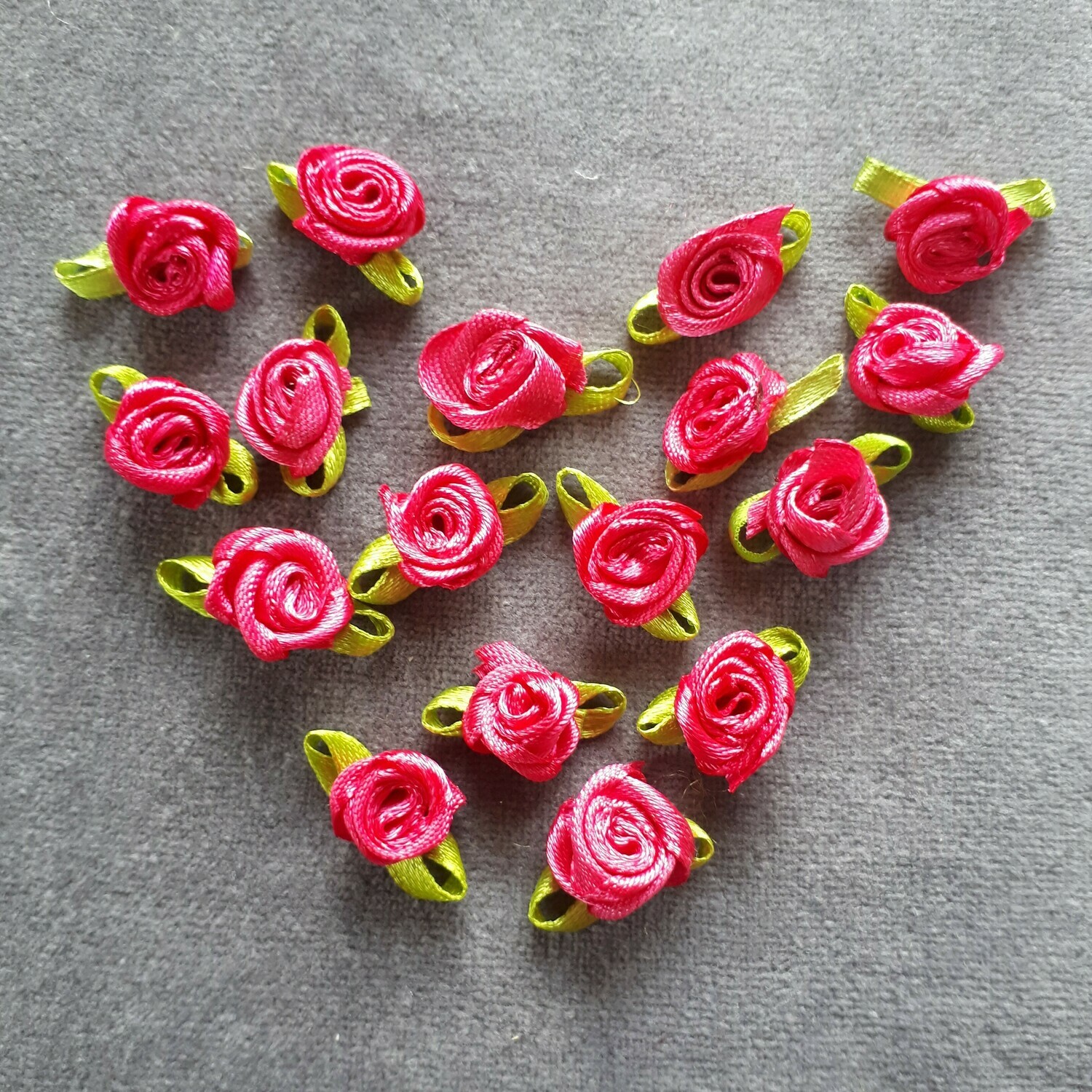 Satinröschen Mini 1,0 x 2,5 cm #pink