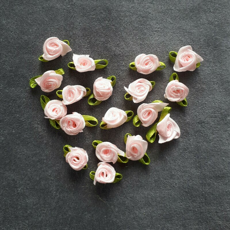 Satinröschen Mini 1,0 x 2,5 cm #rosa