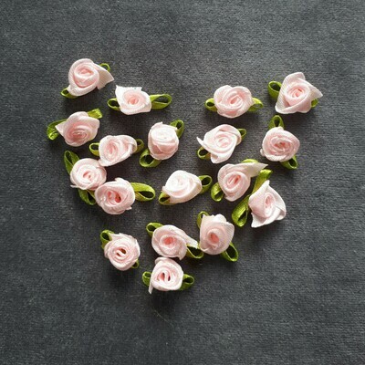 Satinröschen Mini 1,0 x 2,5 cm #rosa