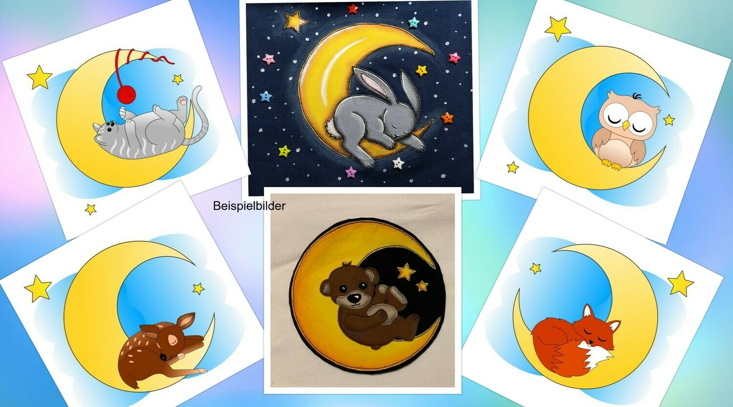 E-Book - Applikationsvorlage - Gute Nacht Tiere  6er Set