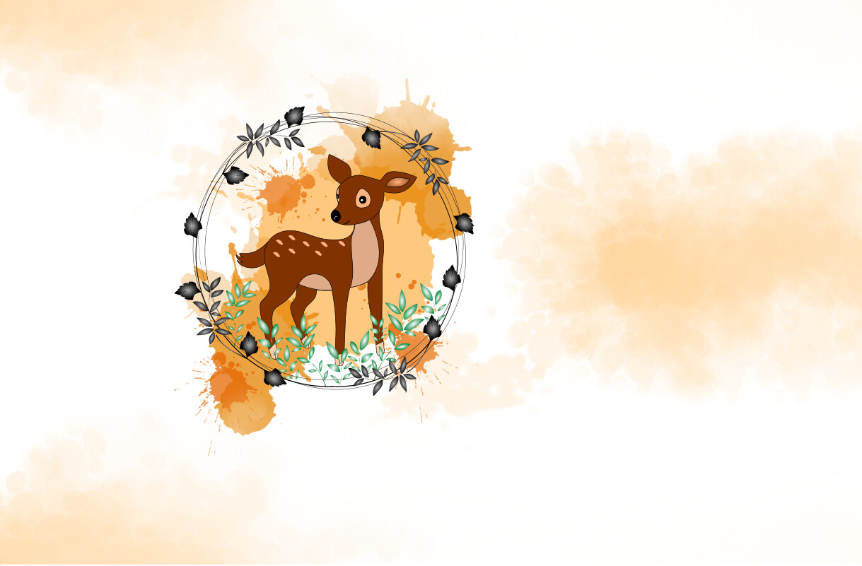 Eigenproduktion Bio Jersey Splashes #orange ForestAnimals #Reh