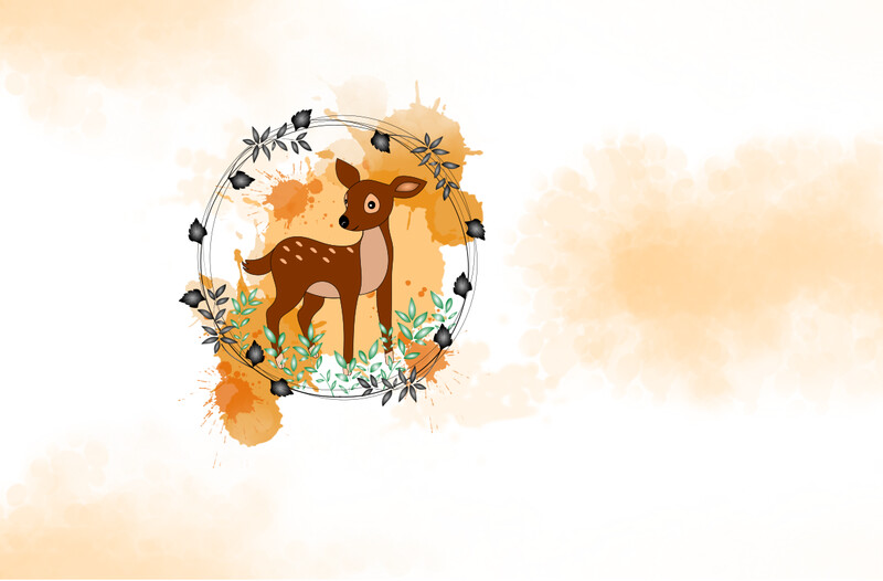 Eigenproduktion Bio Jersey Splashes #orange ForestAnimals #Reh