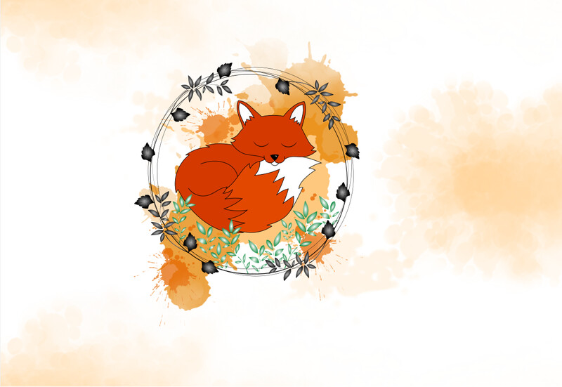Eigenproduktion Bio Jersey Splashes #orange ForestAnimals #Fuchs