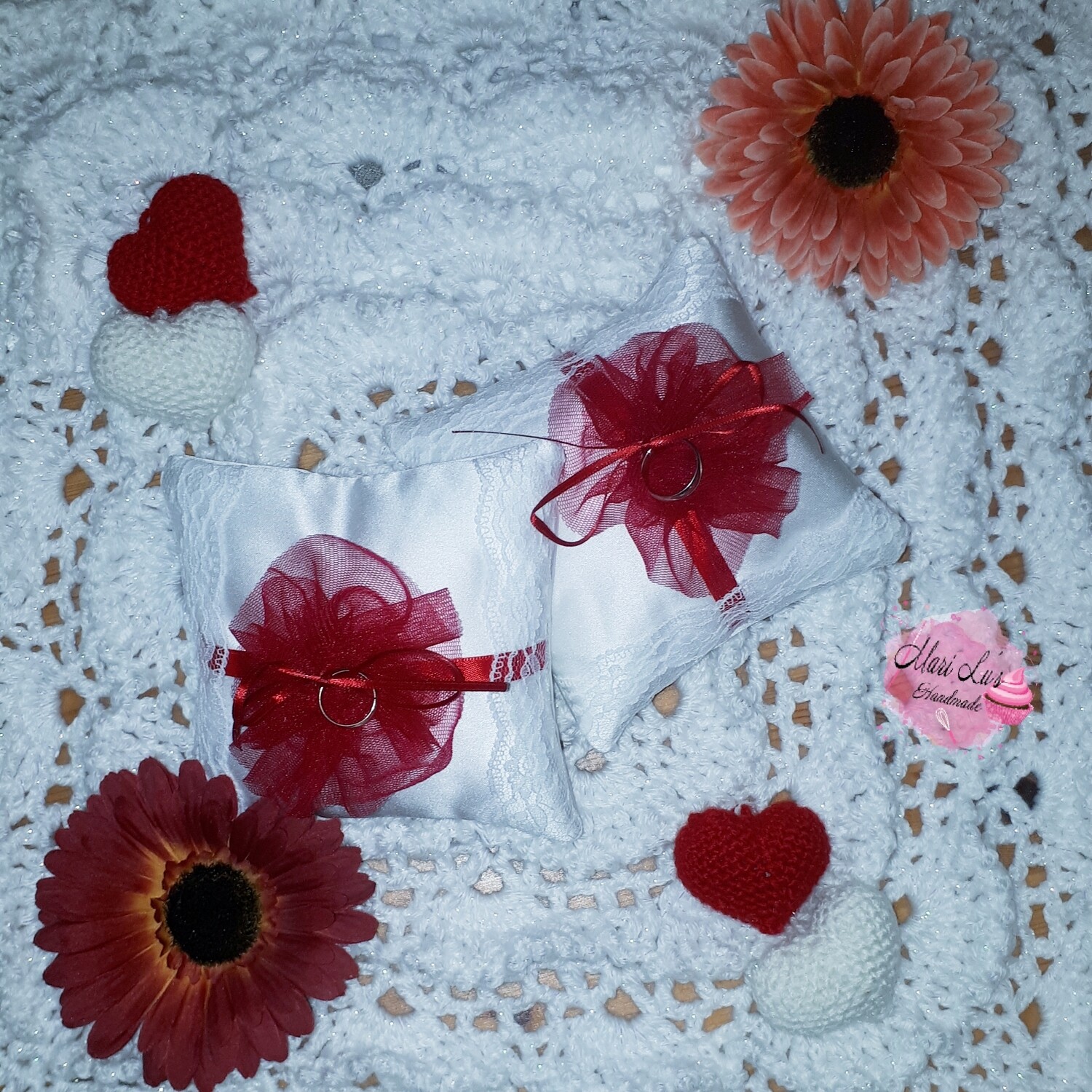 Handmade Trauringkissen groß #25cm