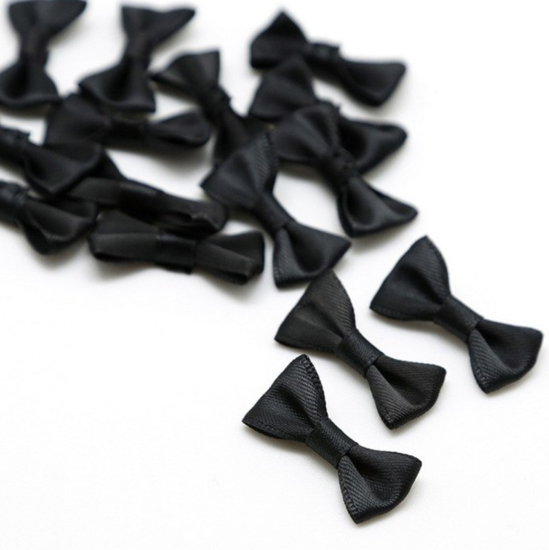 Satinschleife klein 1,5 x 3 cm #schwarz