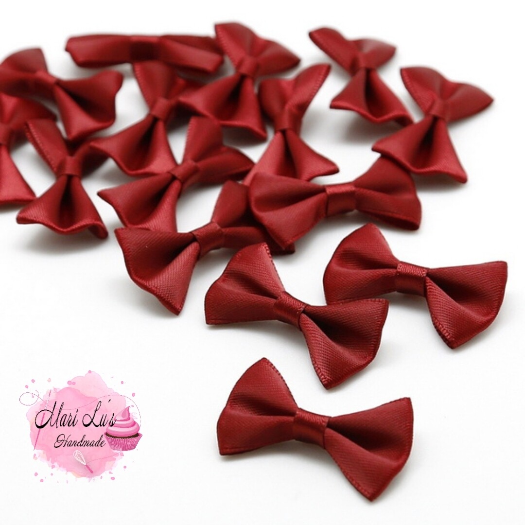 Satinschleife groß 2,5 x 4,5 cm #bordoux