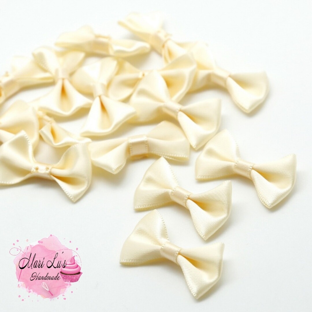 Satinschleife groß 2,5 x 4,5 cm #creme