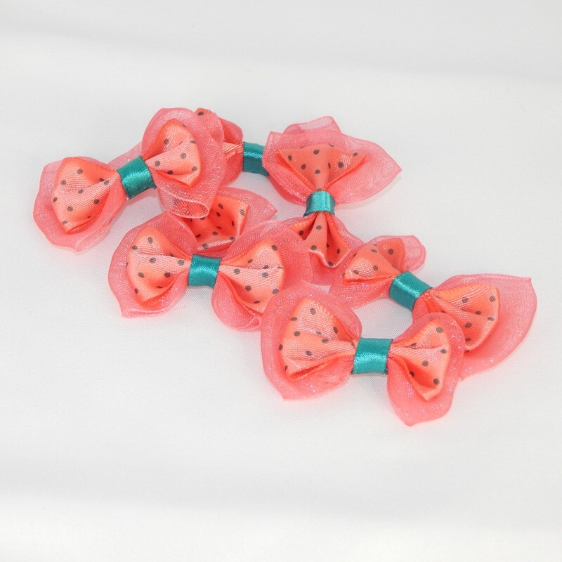 Satinschleife mit Organza groß 2,5 x 4,5 cm #rot