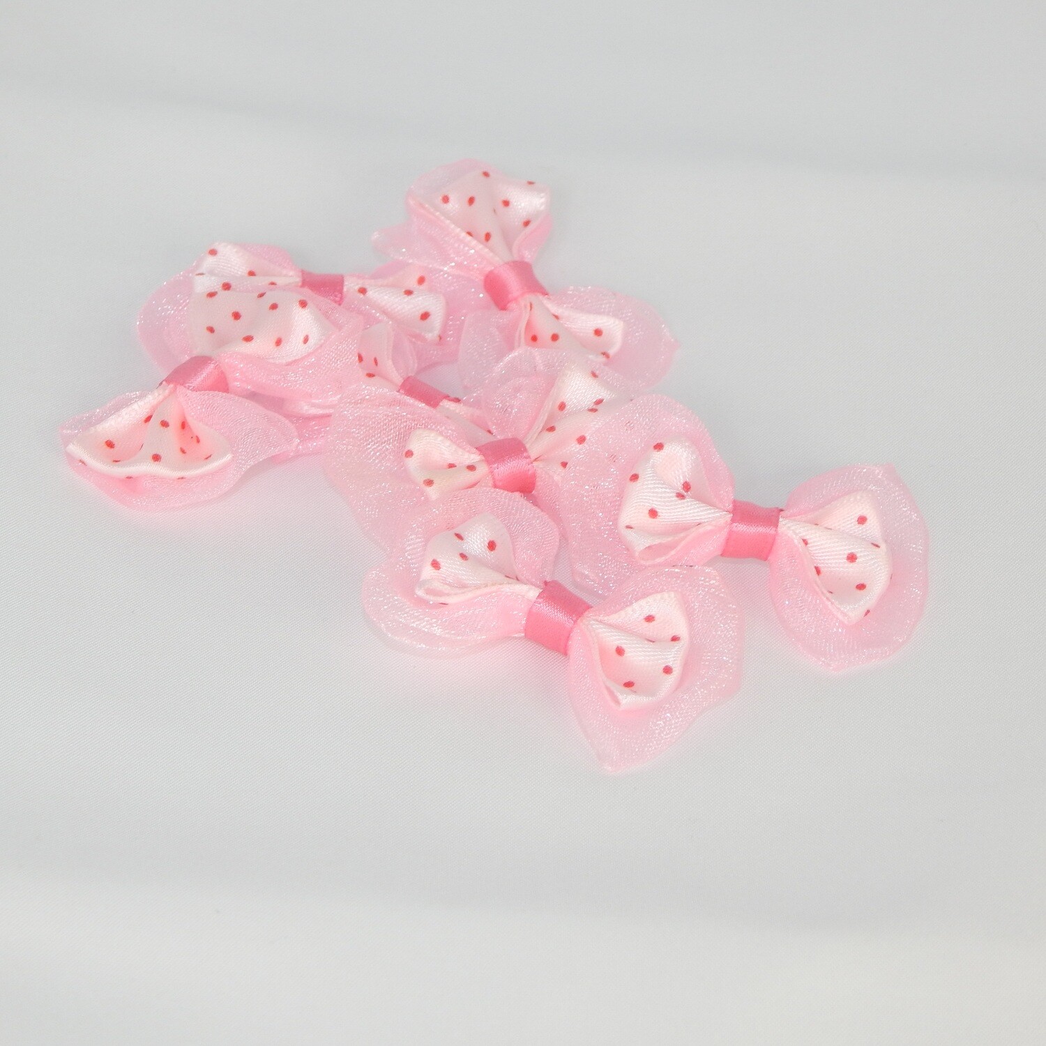 Satinschleife mit Organza groß 2,5 x 4,5 cm #rosa