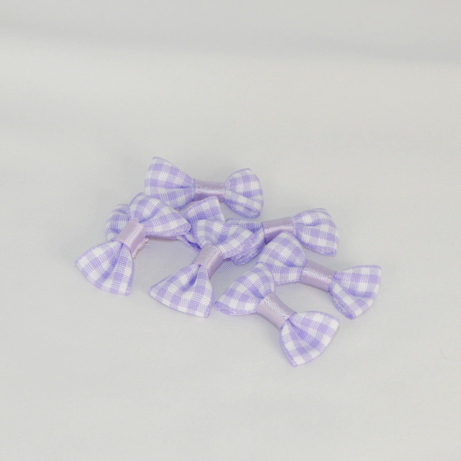 Satinschleife kariert klein 1,5 x 3 cm #flieder