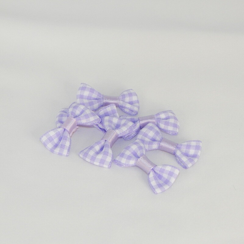 Satinschleife kariert klein 1,5 x 3 cm #flieder
