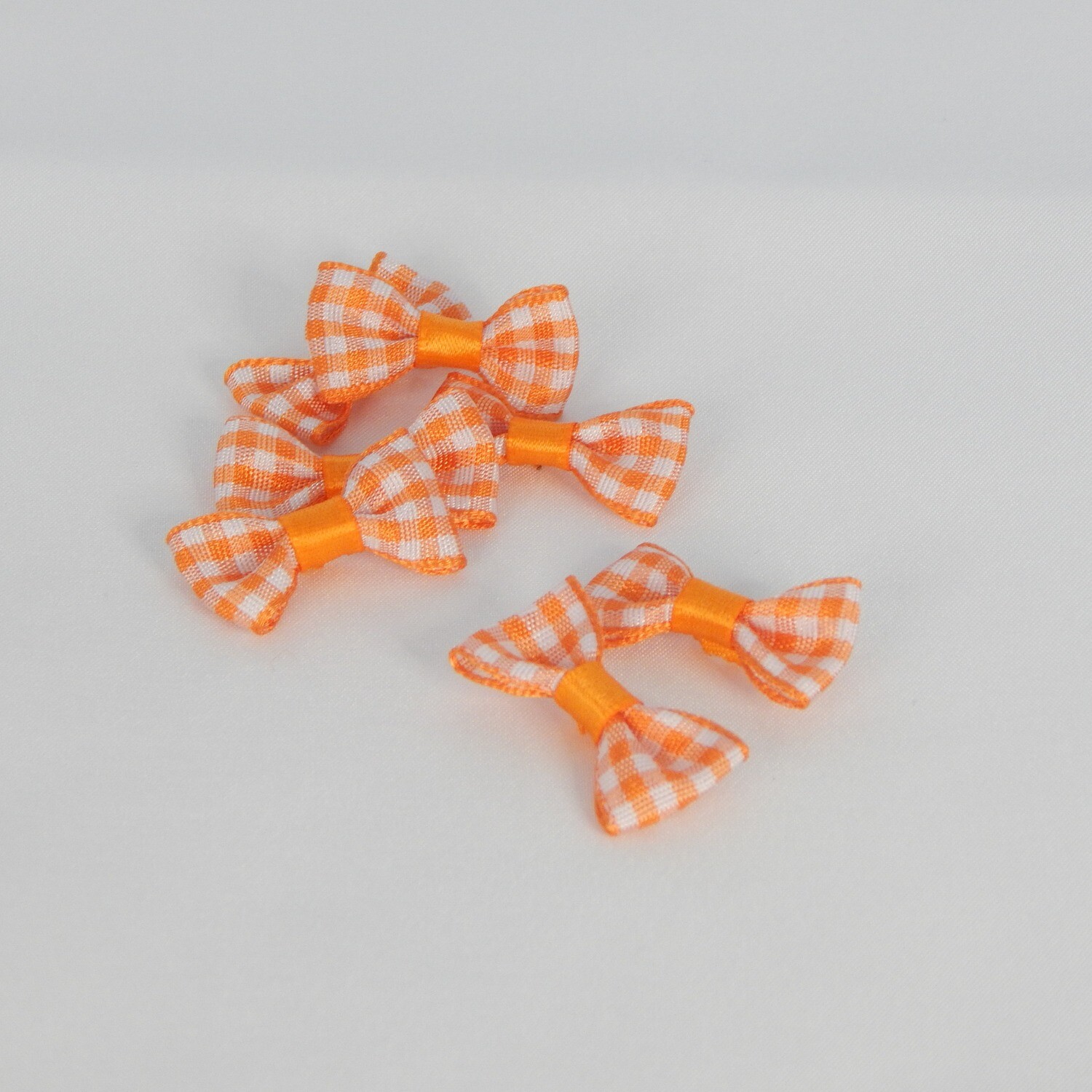 Satinschleife kariert klein 1,5 x 3 cm #orange