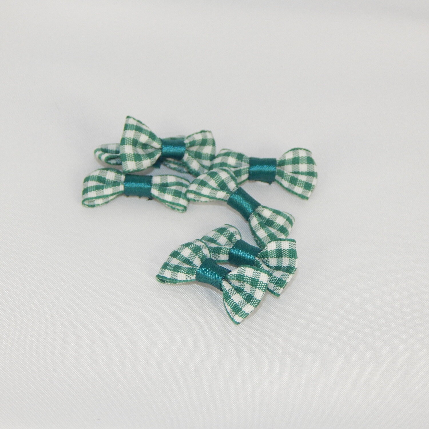 Satinschleife kariert klein 1,5 x 3 cm #tannengrün
