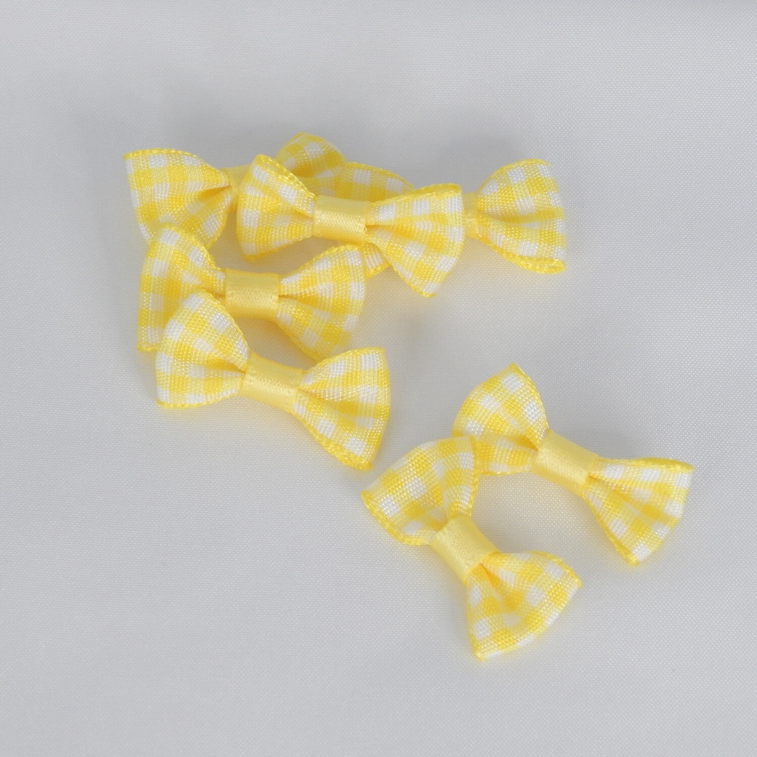 Satinschleife kariert klein 1,5 x 3 cm #gelb