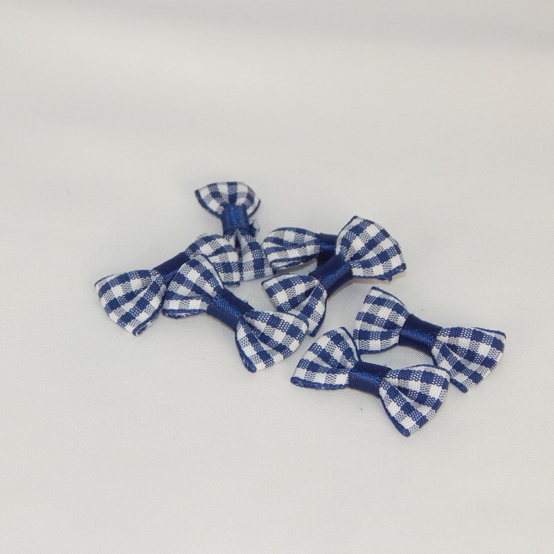 Satinschleife kariert klein 1,5 x 3 cm #royalblau