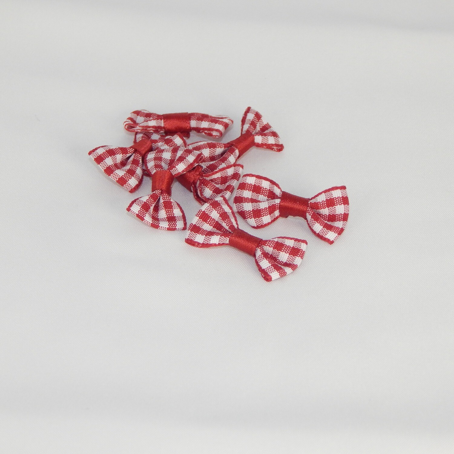 Satinschleife kariert klein 1,5 x 3 cm #bordoux