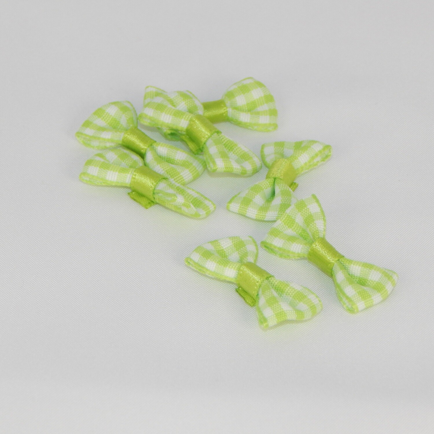 Satinschleife kariert klein 1,5 x 3 cm #limettengrün