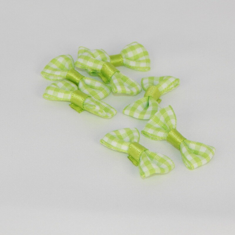 Satinschleife kariert klein 1,5 x 3 cm #limettengrün