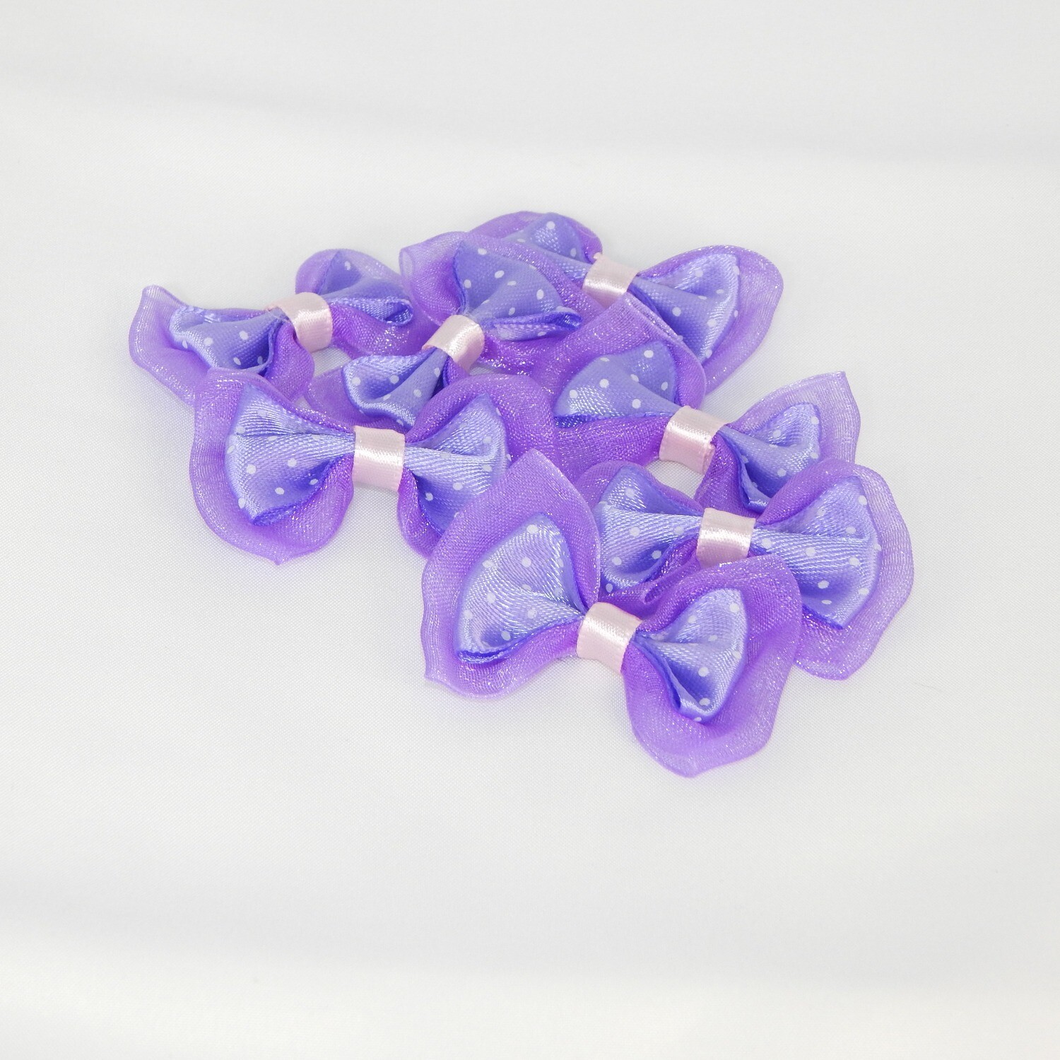 Satinschleife mit Organza groß 2,5 x 4,5 cm #lila