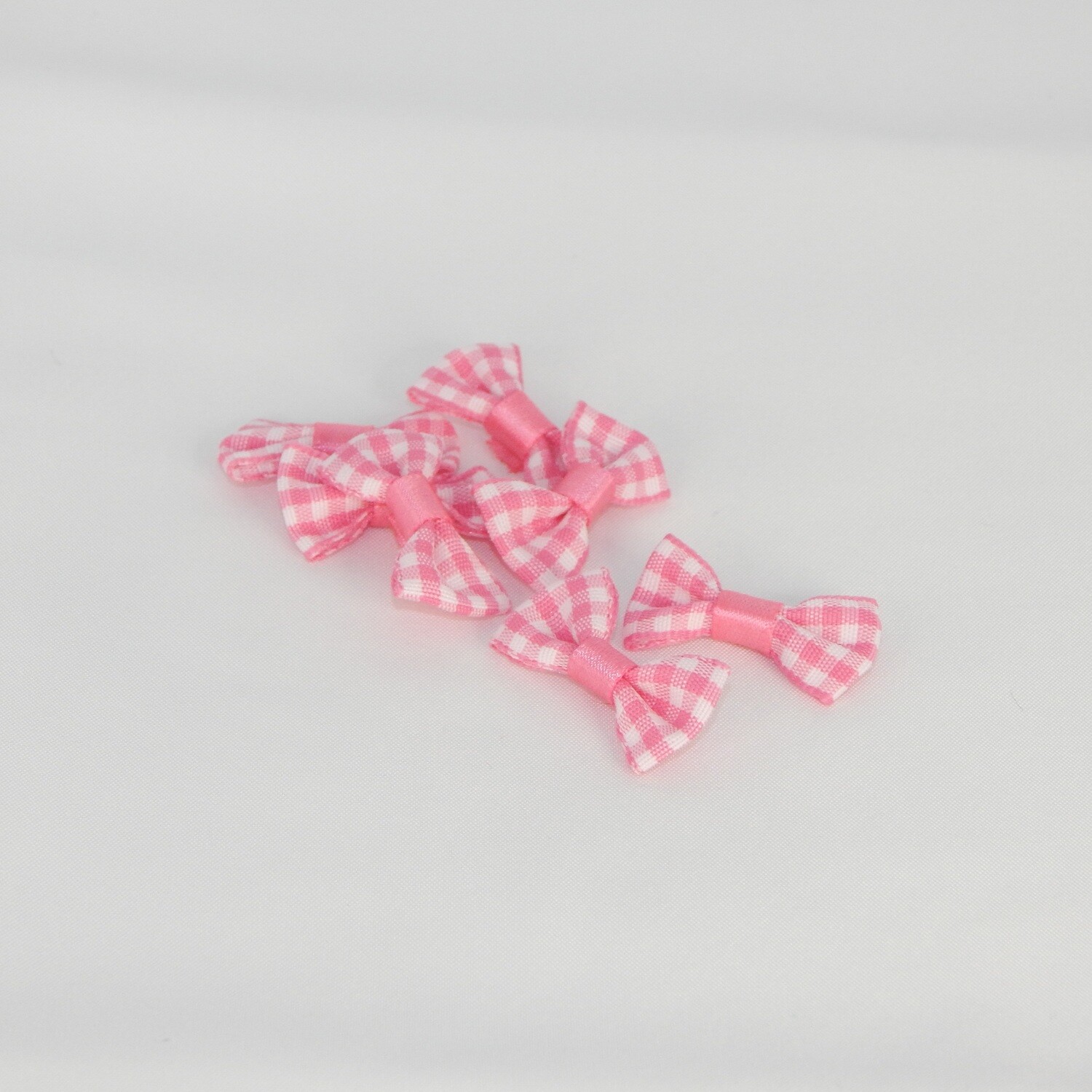Satinschleife kariert klein 1,5 x 3 cm #dunkelrosa