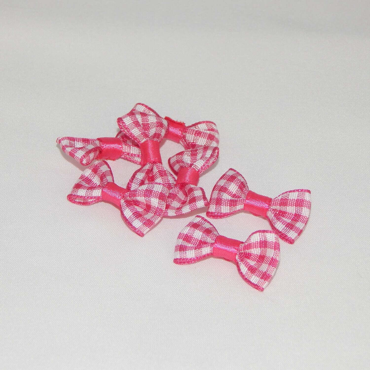 Satinschleife kariert klein 1,5 x 3 cm #pink