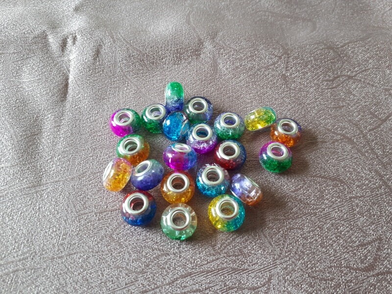 Dekorperlen Rainbow ca 6 x 12 mm Loch ca 5 mm