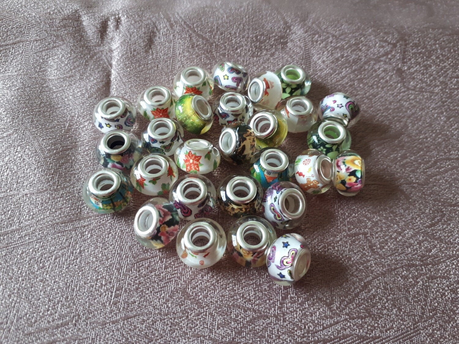 Dekorperlen 3D Bilder ca 6 x 12 mm Loch ca 5 mm