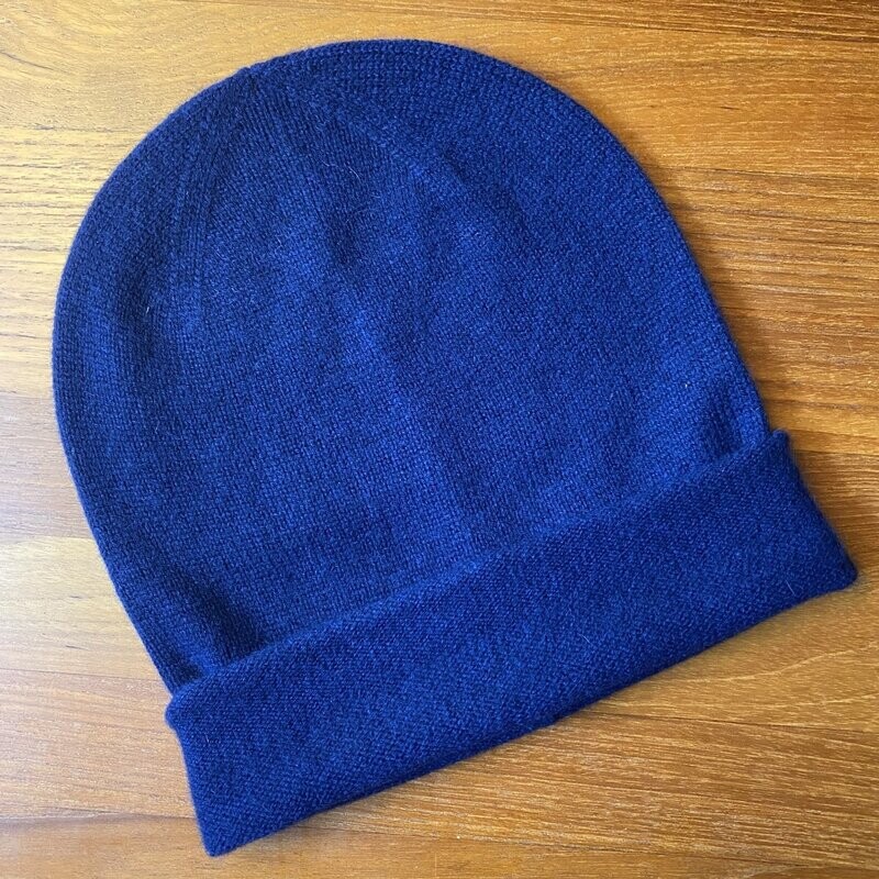 Kaschmir Beanie Mütze mittelblau No. 001_23 Kaschmir Beanie Mütze mittelblau No. 001_23